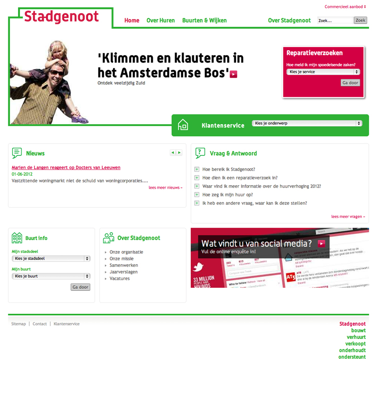 Stadgenoot Services page
